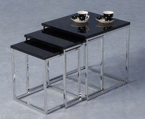 Charisma Black Gloss/Chrome Nest of 3 Tables