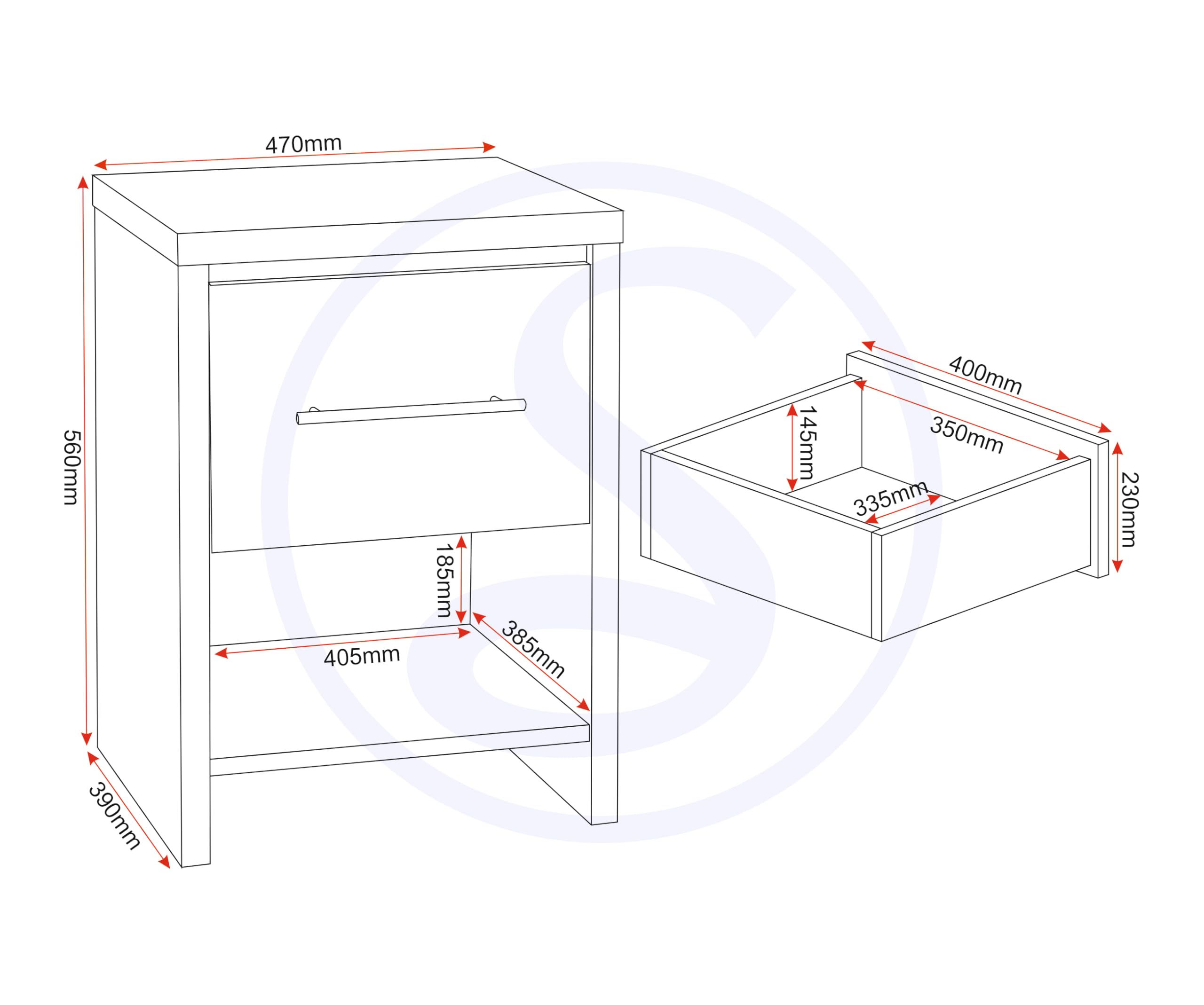 Seconique Nevada Drawer Bedside