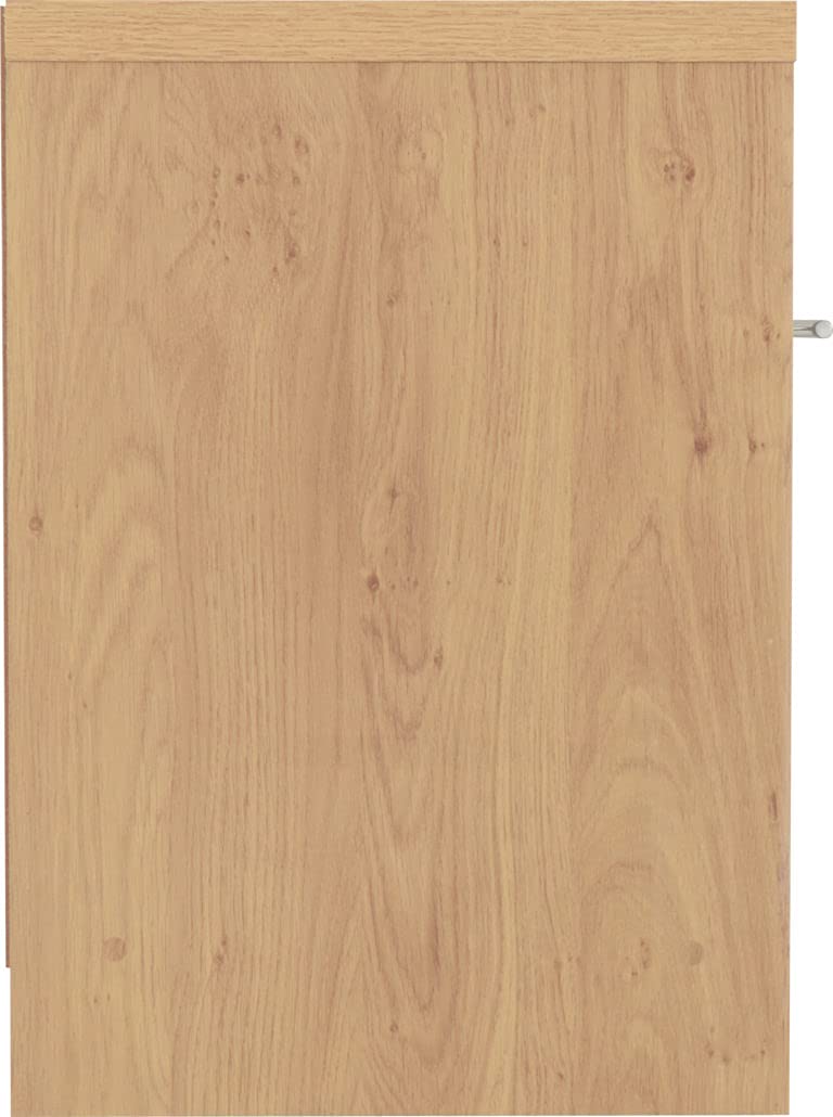 Furniture 321 Seville 1 Drawer Bedside Cabinet Grey High Gloss/Light Oak Effect Veneer