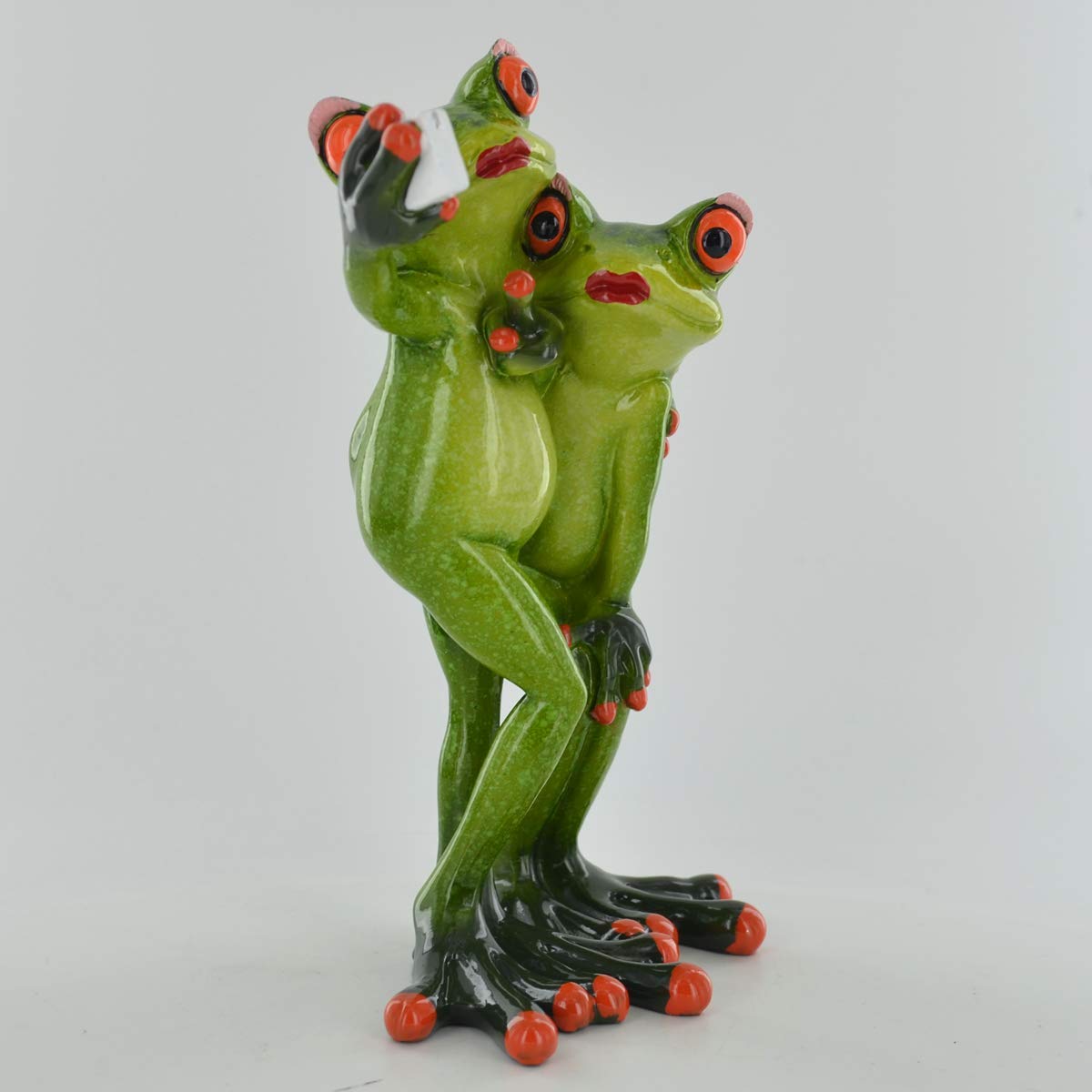 Comical Frogs - Selfie Couple Comical Gift Home Decor Novelty Present H15cm