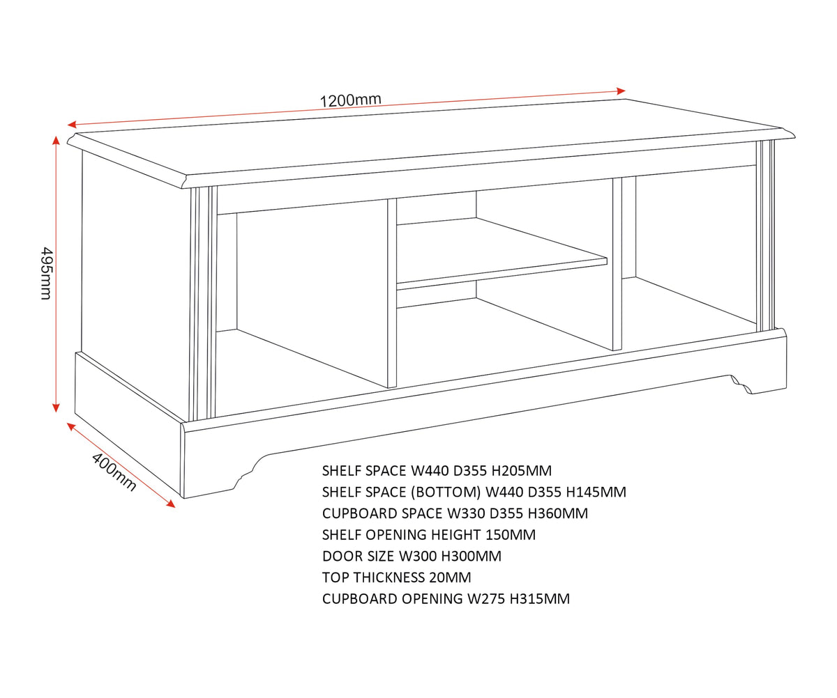 Seconique Stratford 2 Door TV Unit in White
