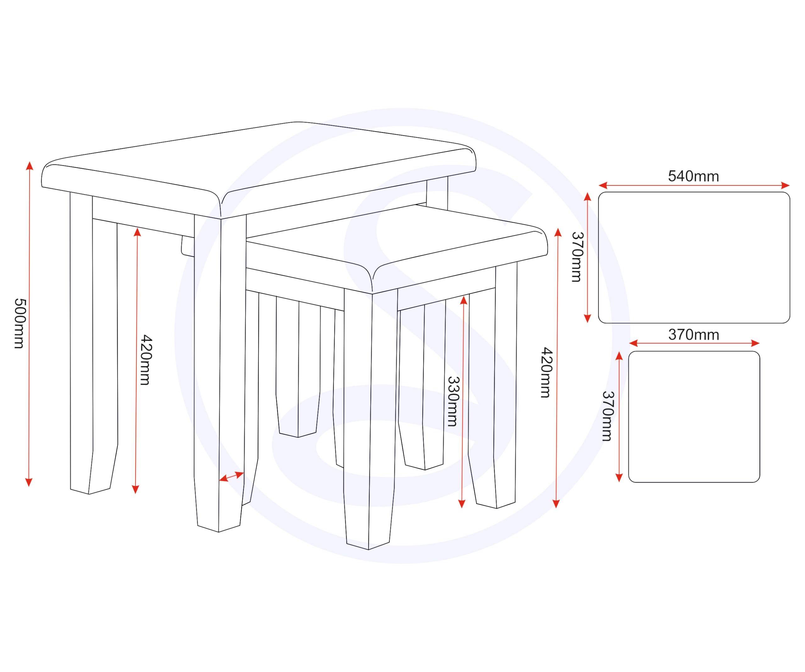 Seconique Windsor Nest Of 2 Tables