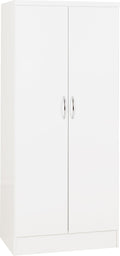Seconique Nevada 2 Door All Hanging Wardrobe in White Gloss