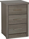 SEC Lisbon 3 Drawer Bedside Chest (Black Wood Grain)