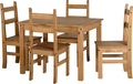 Corona Budget Dining Table and 4 Chairs