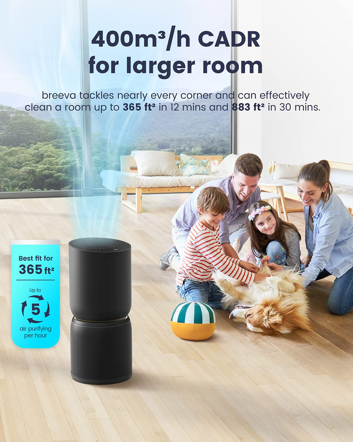 TCL Breeva Smart Air Purifier, True HEPA (H13), Removes 99.97% of Dust/Bacteria/Odors & More, App & Voice Control, Auto Shield, Quiet, White