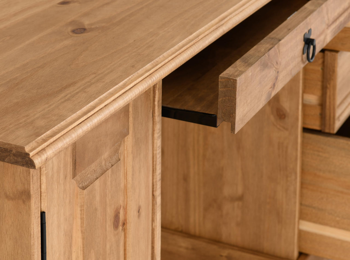 Seconique Corona Computer Desk in Distressed Waxed Pine