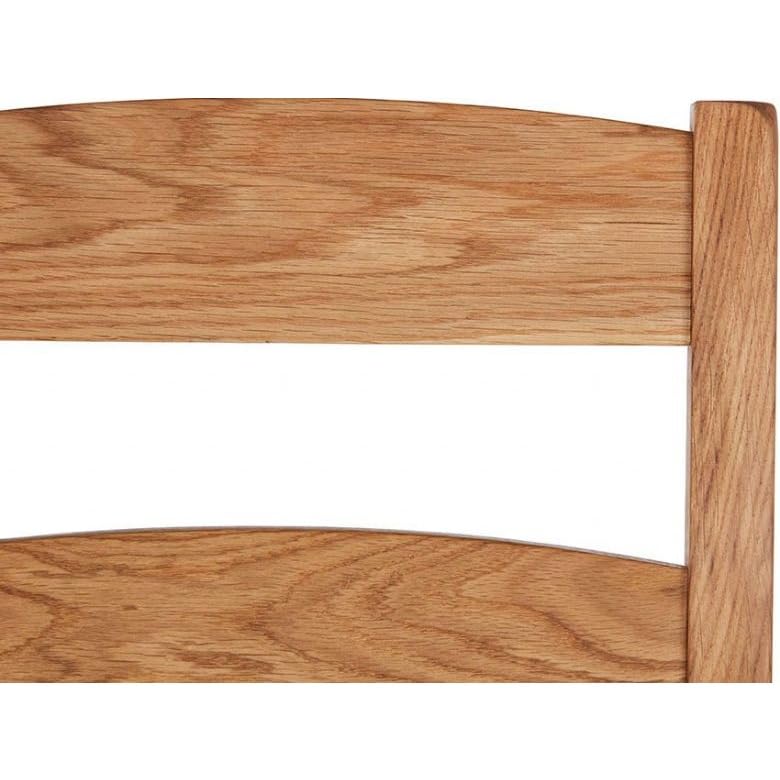 Furniture 321 Pair of Oak Slatted Back Chairs with PU Seats/Solid Wood Dining Chairs