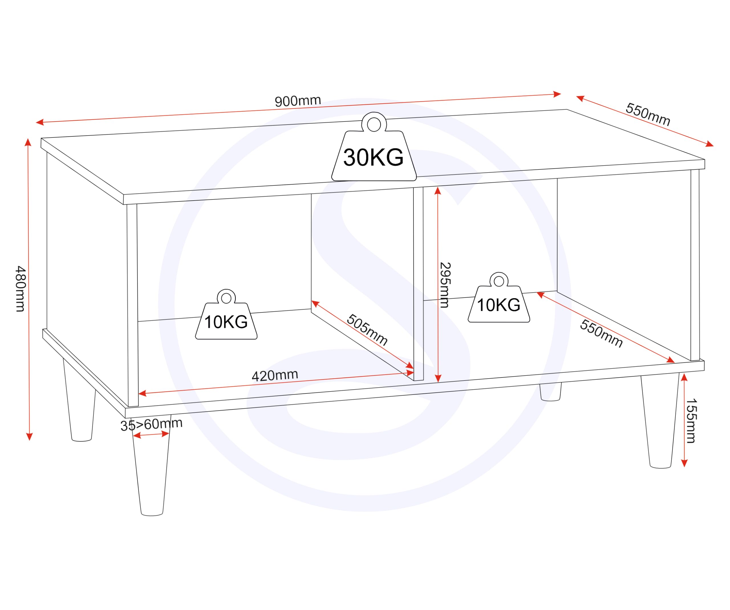 Seconique Tessa 1 Door Coffee Table in Natural Oak Effect