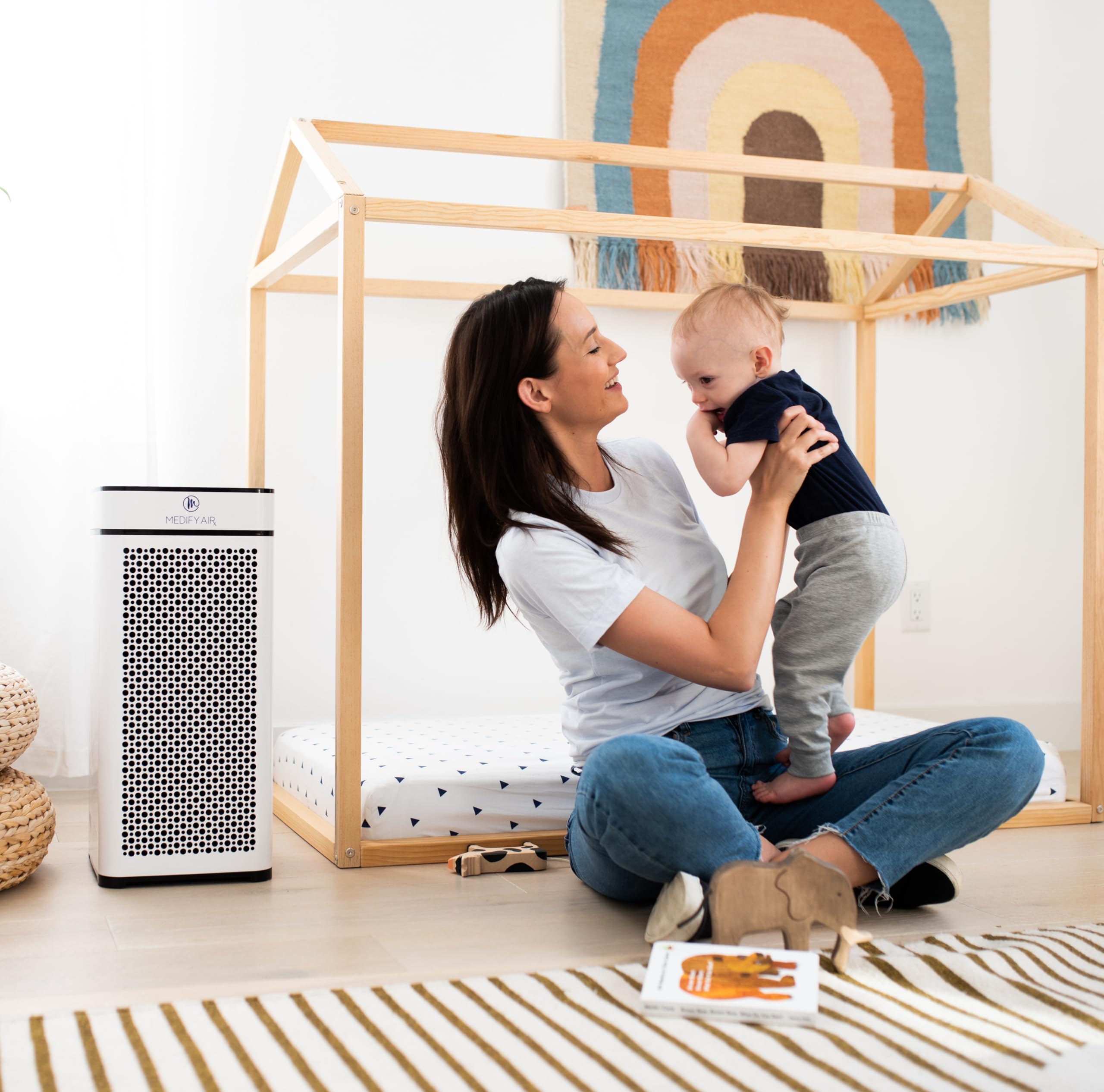 Medify Air MA-40-W2 V2.0 Air Purifier with H13 HEPA filter - a higher grade of HEPA for 840 Sq. Ft. Air Purifier, 99.9% | Modern Design - White (2-Pack)