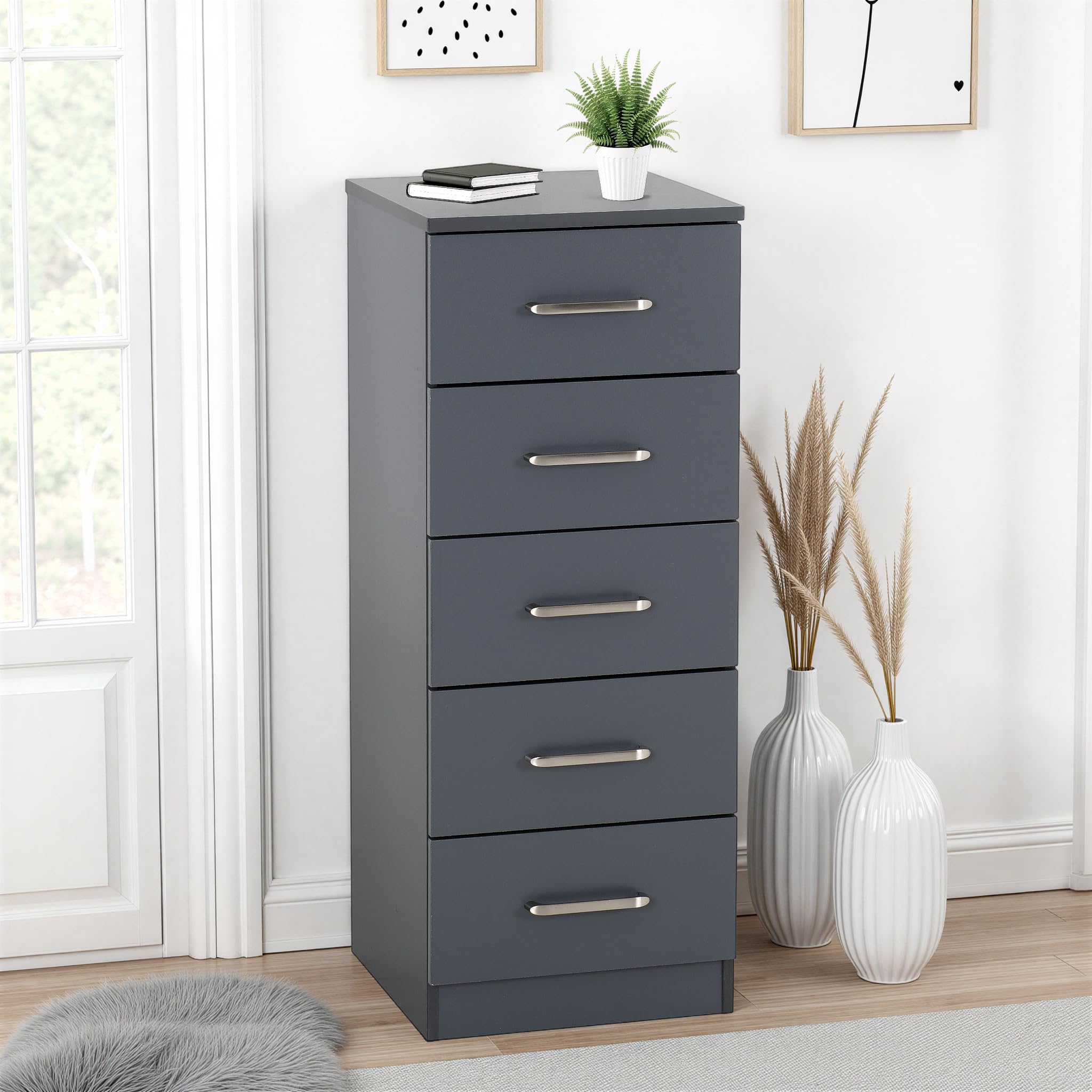 Seconique Dakota 5 Drawer Narrow Chest