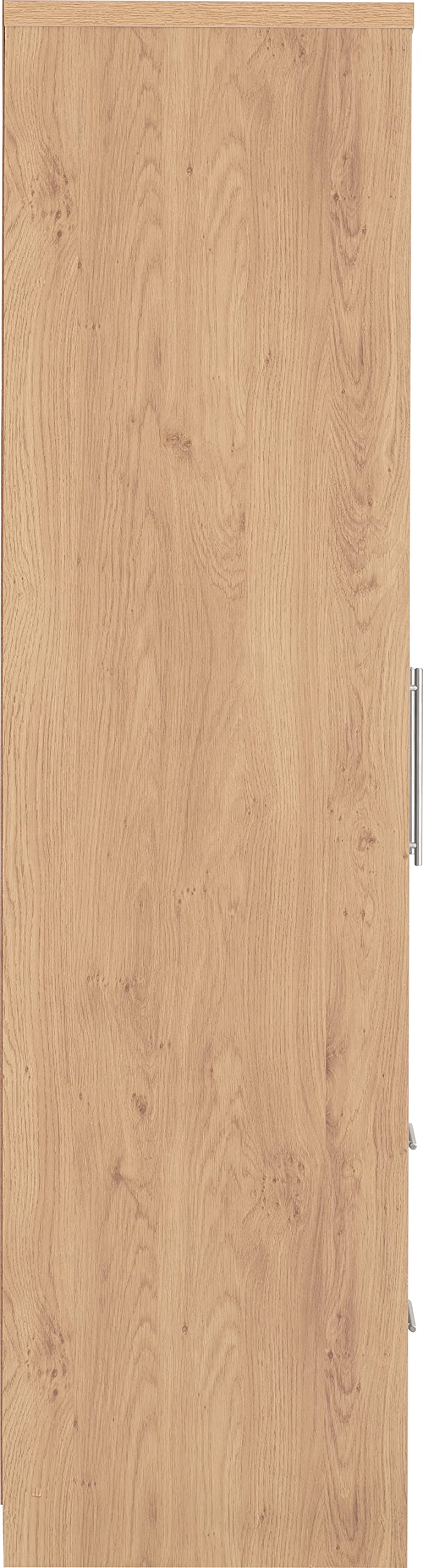 Furniture 321 Seville 4 Door 2 Drawer Wardrobe Grey High Gloss, Light Oak Effect Veneer (No Delivery To Flats)