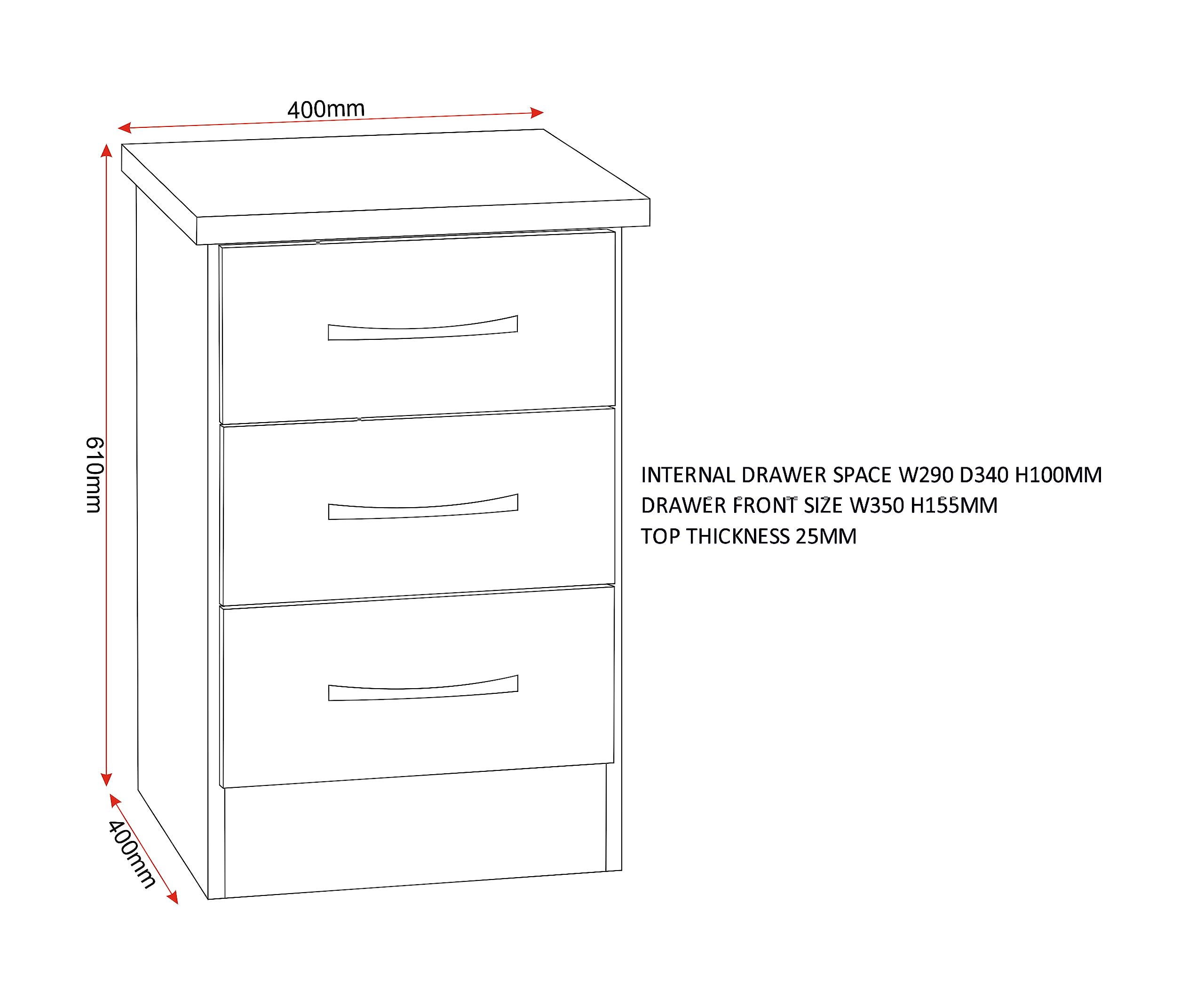 Seconique Nevada Drawer Bedside