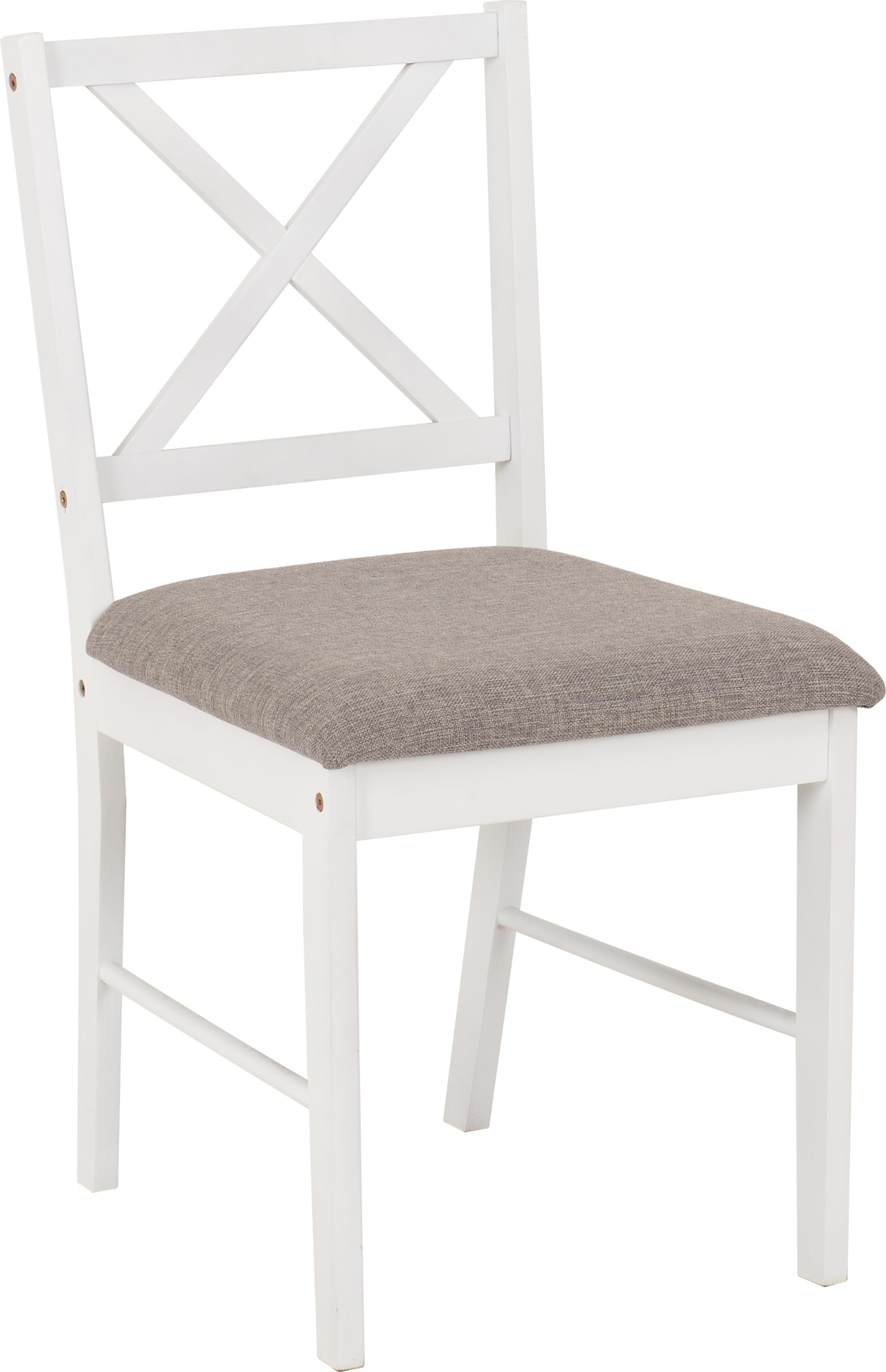 Seconique Balfour 1+4 Dining Set in White/Oak Effect/Grey Fabric