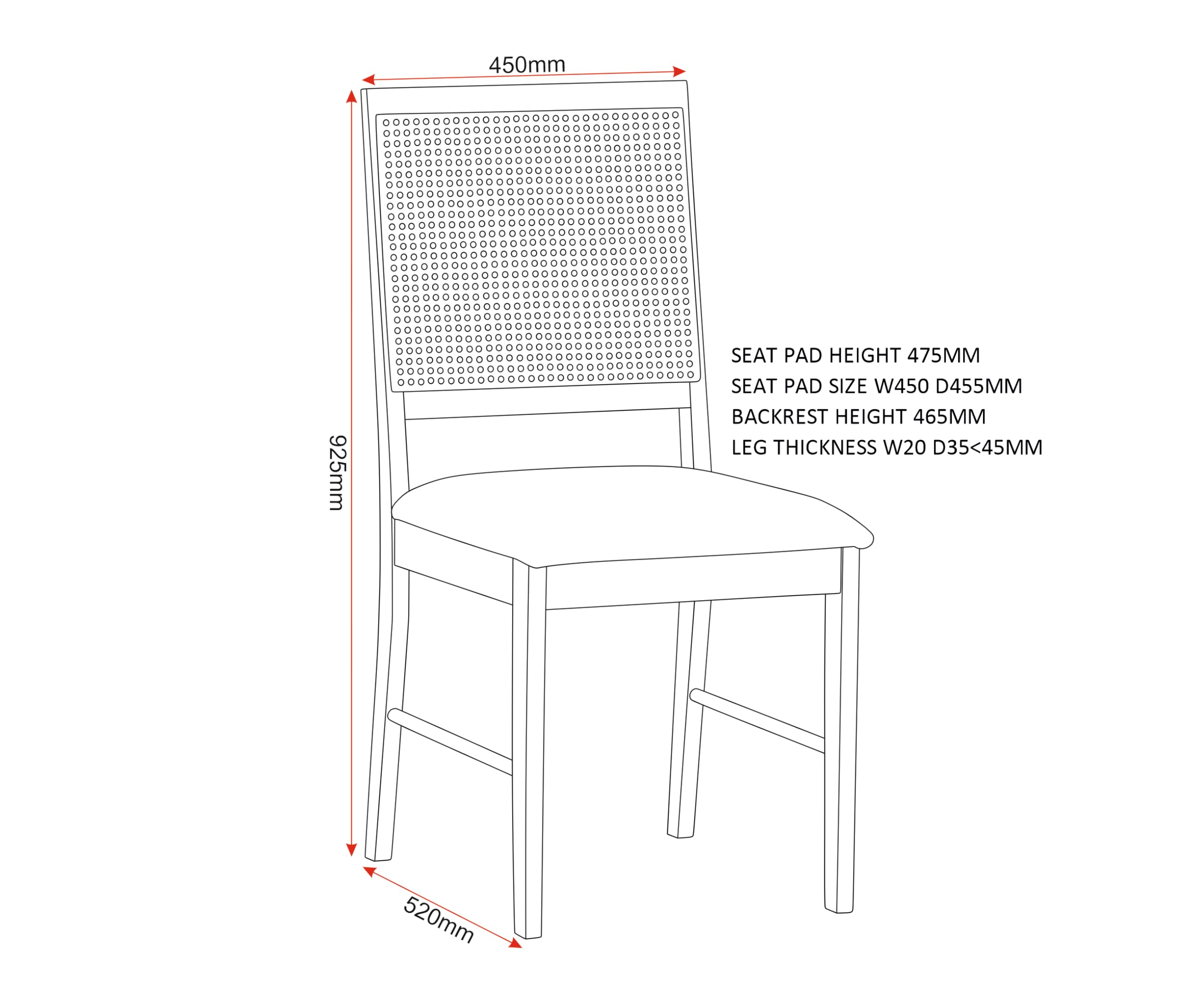 Seconique Box of 2 Ellis Chairs in Oak Effect/Grey Fabric