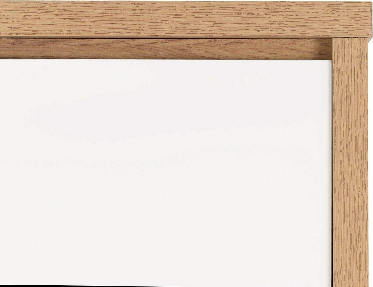 Furniture 321 Seville 4 Door 2 Drawer Wardrobe White High Gloss, Light Oak Effect Veneer (No Delivery To Flats)