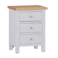 The Furniture Outlet Salisbury Grey Painted Oak 3 Drawer Bedside Table