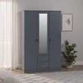 Furniture 321 Dakota Door 2 Drawer Mirrored Wardrobe With Shelves and Hanging Rail (No Delivery To Flats)