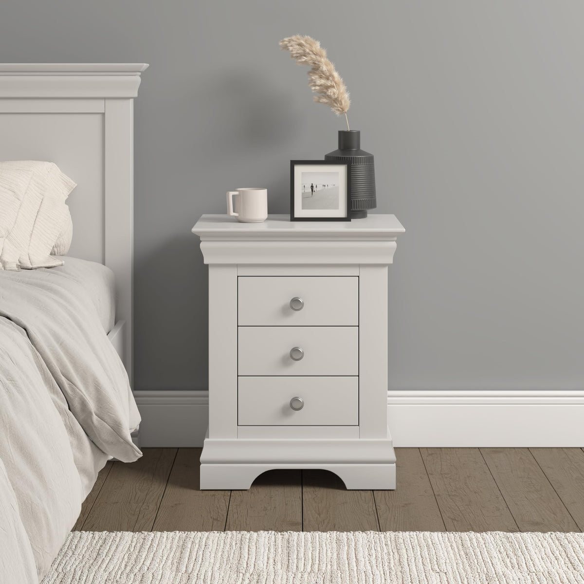 Seconique Bordeaux 3 Drawer Bedside