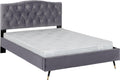 Seconique Freya 4'6" Double Bed in Grey Velvet Fabric
