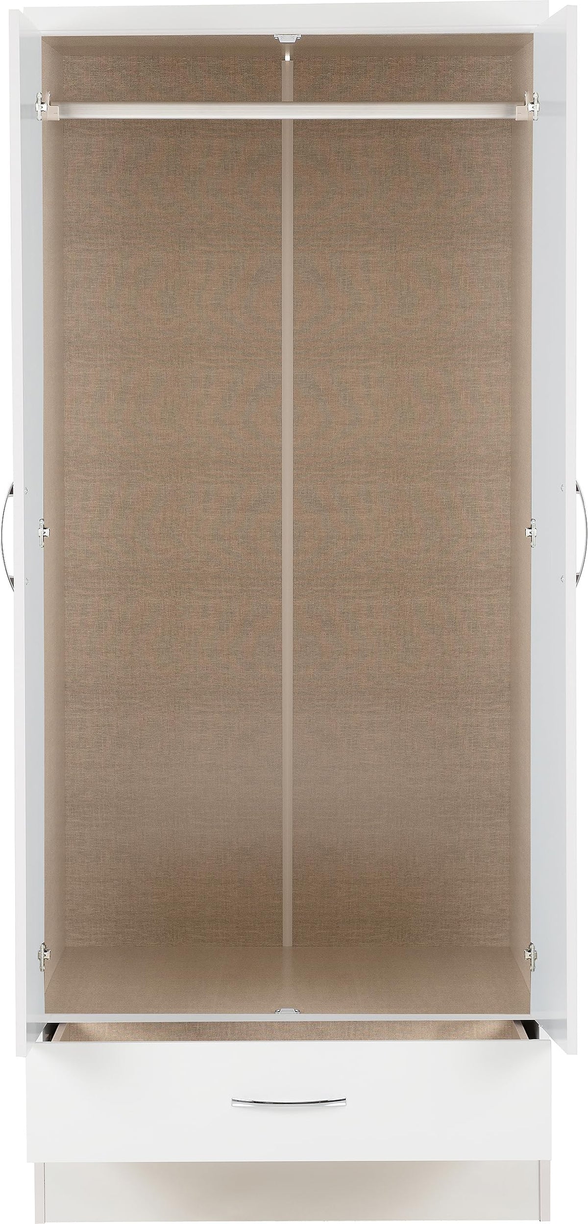Seconique Nevada Mirrored 1/2 Door 1 Drawer Wardrobe
