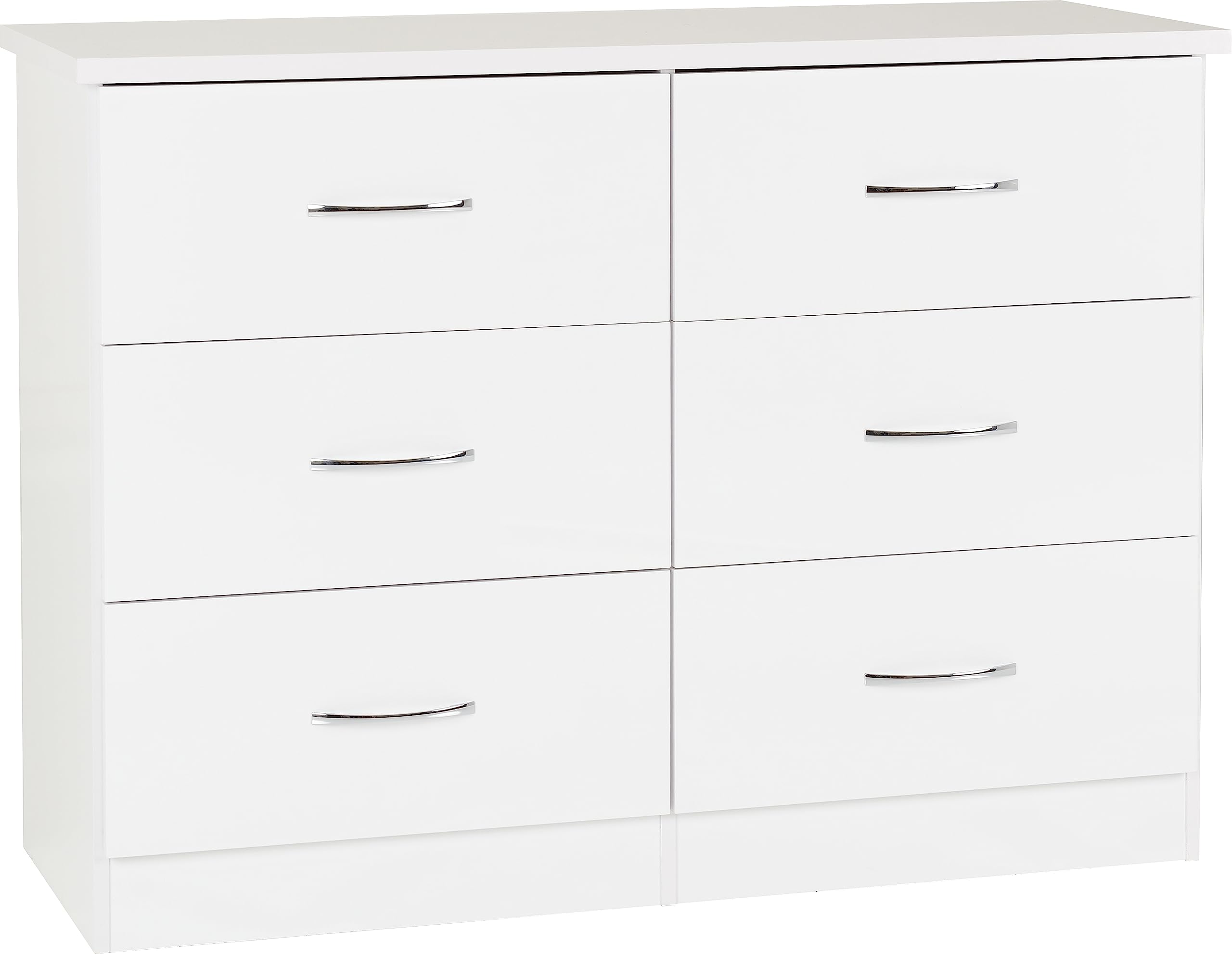 Nevada Chest Of Drawers 6 Drawer With Metal Handle Storage Unit