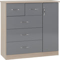Seconique Nevada 5 Drawer Low Wardrobe, Engineered Wood