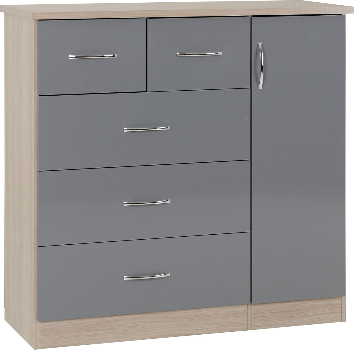 Seconique Nevada 5 Drawer Low Wardrobe, Engineered Wood