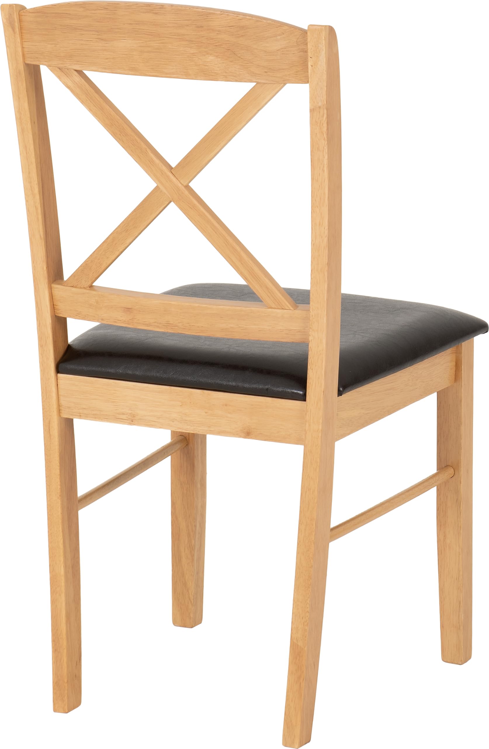 Seconique Mason Chair (Box of 2) in Oak Varnish/Brown Faux Leather