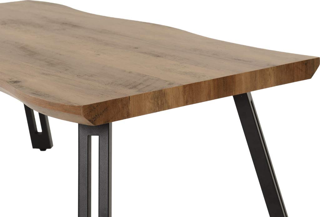 AT T Quebec Wave Edge Coffee Table Living Room Medium Oak Effect/Black