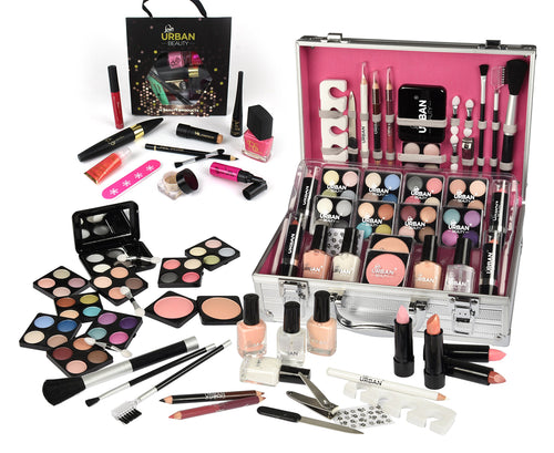 74 PIECE MAKEUP VANITY CASE COSMETIC SET MAKE UP BEAUTY STORAGE BOX GIFT XMAS