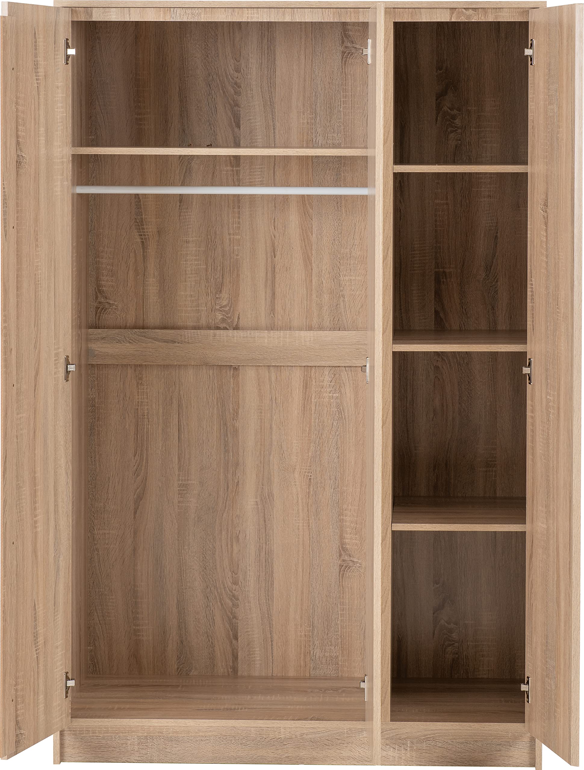 Seconique Malvern 3 Door Wardrobe in Sonoma Oak Effect