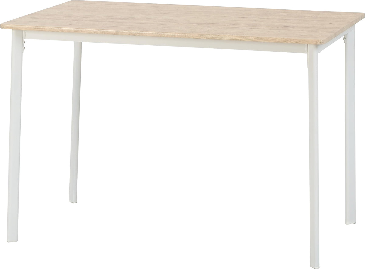 Seconique Riley Large Dining Set with 4 Dining Chairs in White/Light Oak Effect Veneer