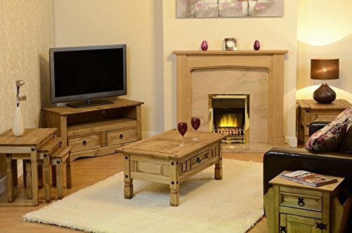 Corona 2 Drawer Flat Screen TV Unit in Distressed Waxed Pine