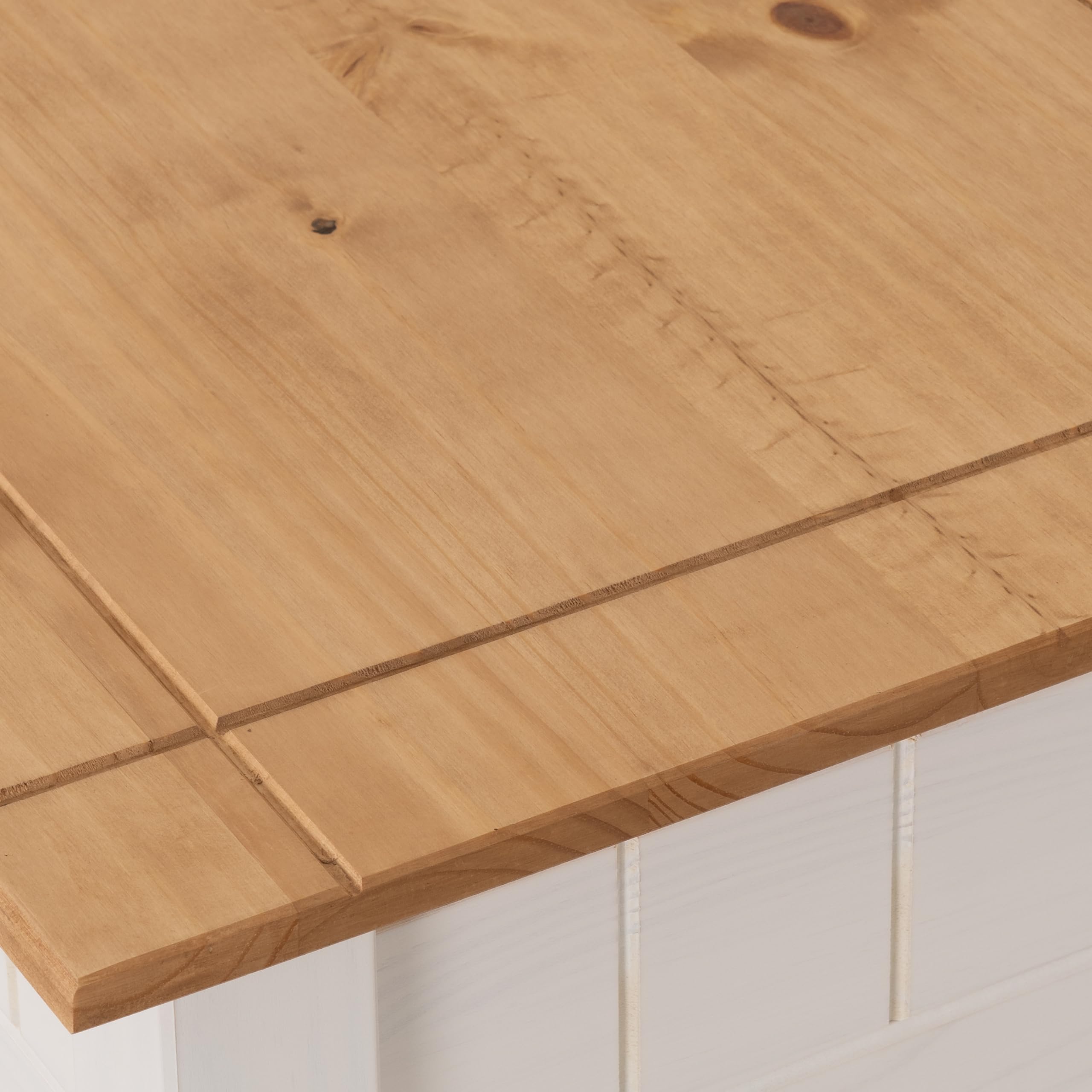 Seconique Lamp Table, Engineered Wood, White/Natural Wax, W 505mm x D 505mm x H 525mm