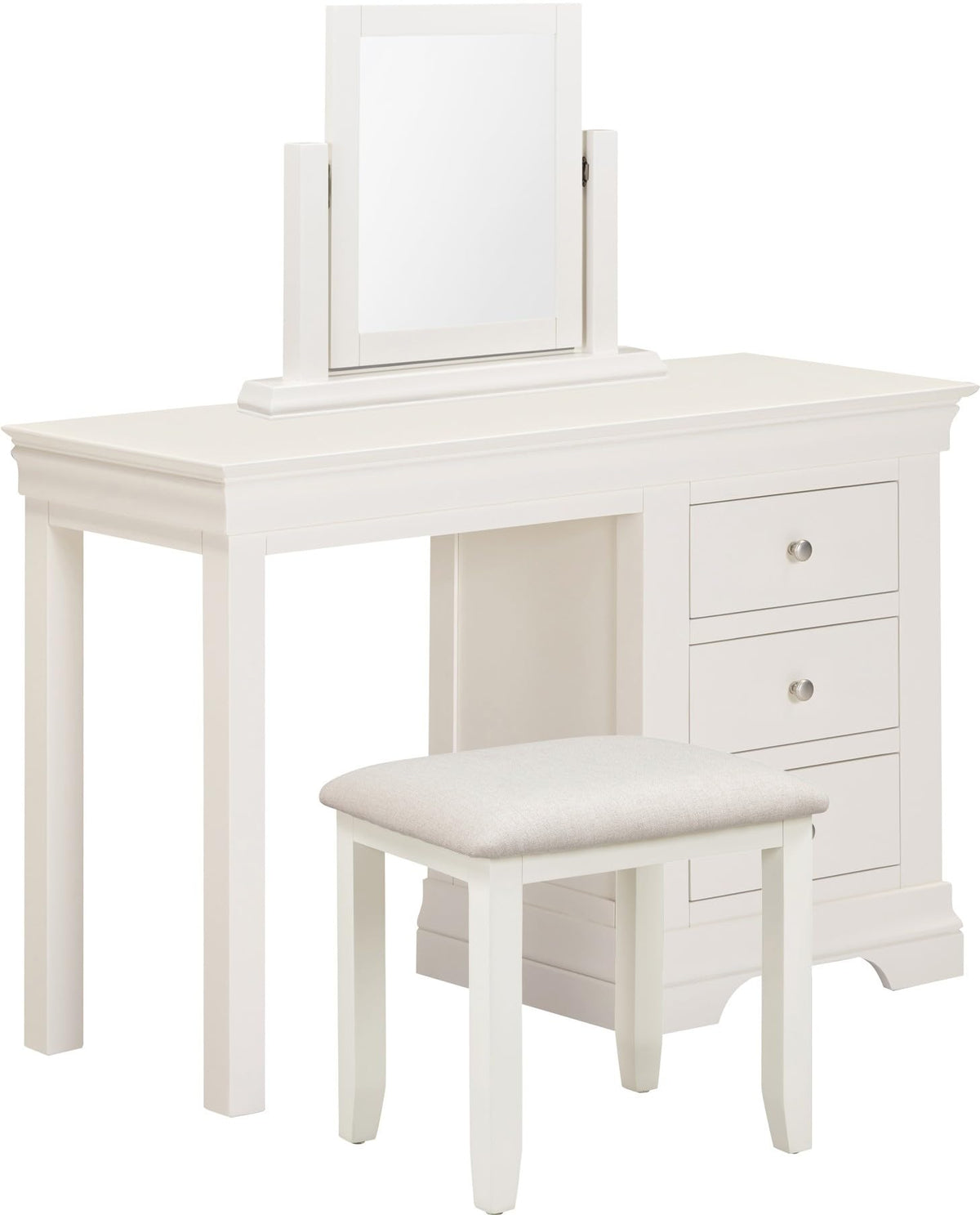 Furniture 321 Bordeaux 3 Drawer Dressing Table, 115x44.5x76cm, French-Inspired Traditional Style, Fully Assembled