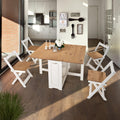 Furniture 321 Santos Butterfly Folding Dining Set Distressed Waxed Pine