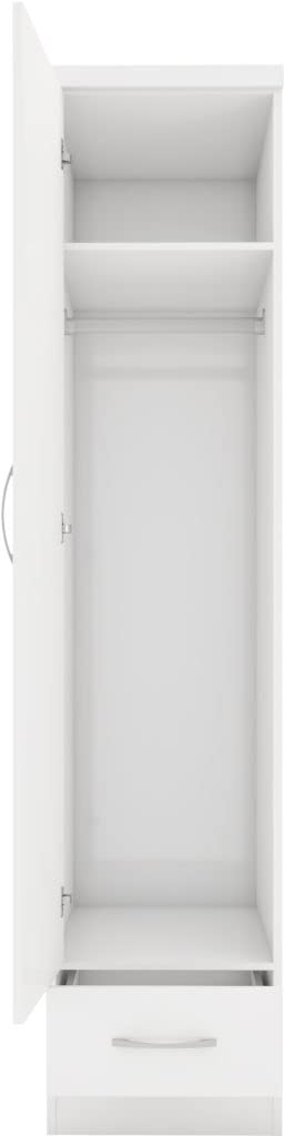 AT T Nevada 1 Door 1 Drawer Wardrobe White Gloss