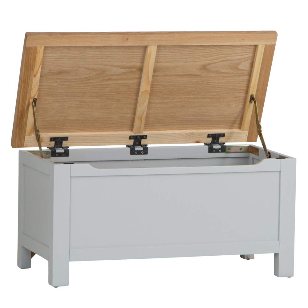 The Furniture Outlet Salisbury Grey Painted Oak Blanket Box