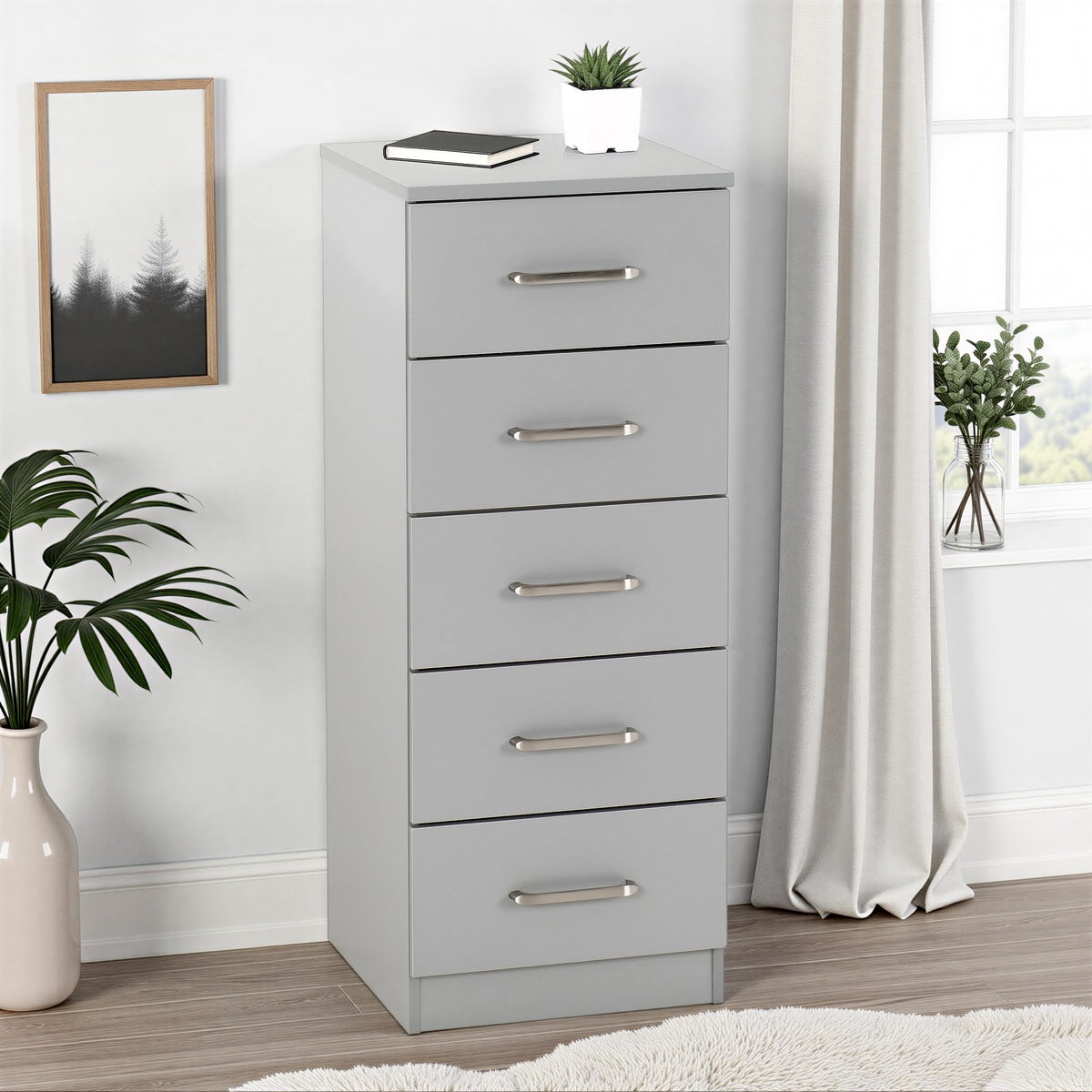 Seconique Dakota 5 Drawer Narrow Chest
