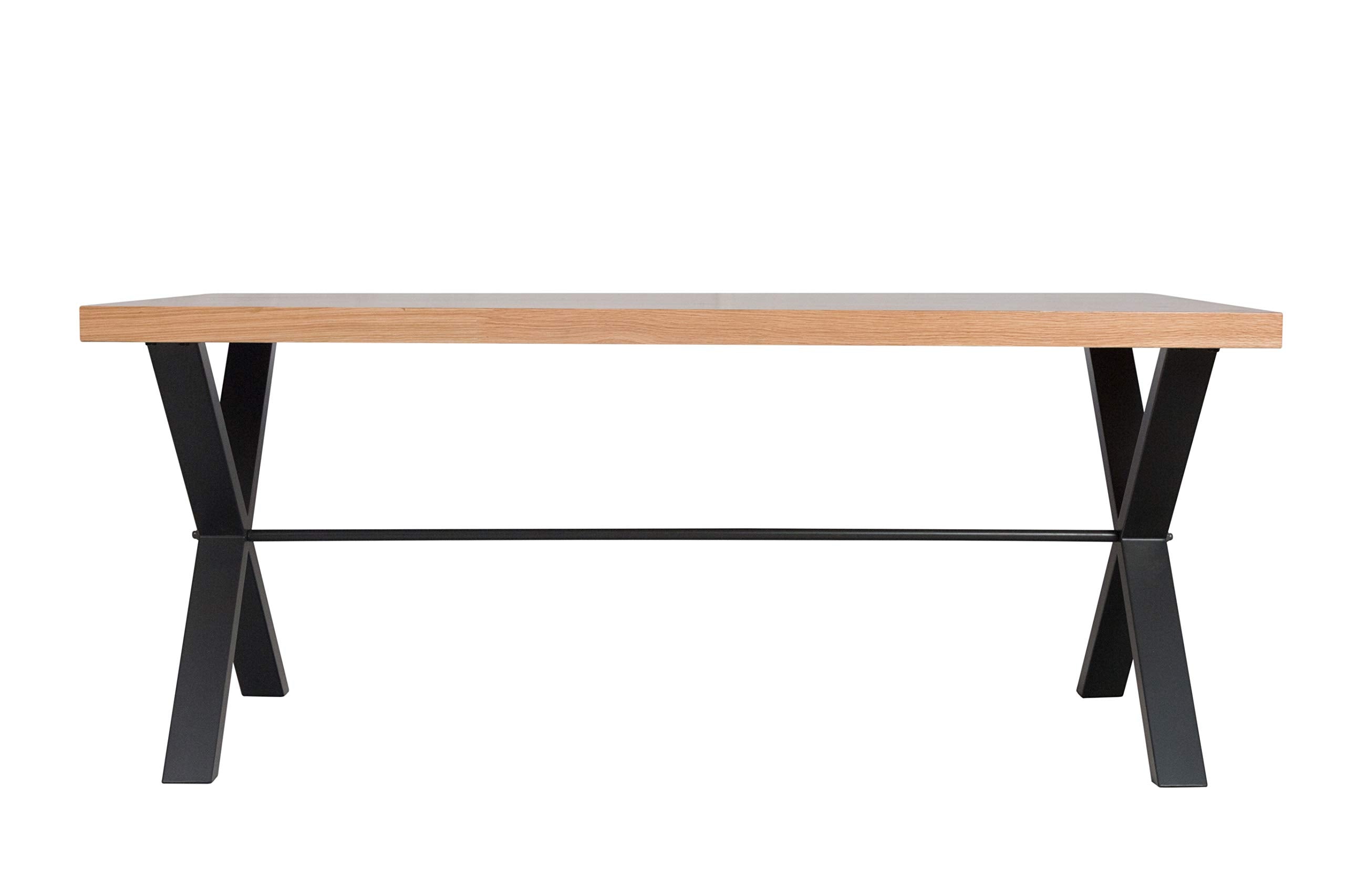 Isambard Dining Table, Wood, Metal, Oak, 1.8 m