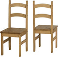 Furniture 321 Corona 4 Dining Chairs in Distressed Waxed Pine