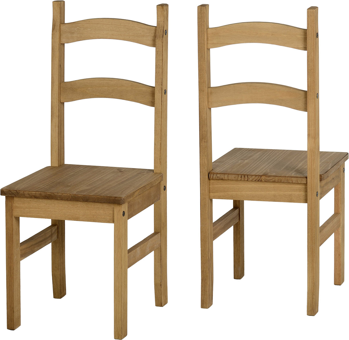 Furniture 321 Corona 4 Dining Chairs in Distressed Waxed Pine