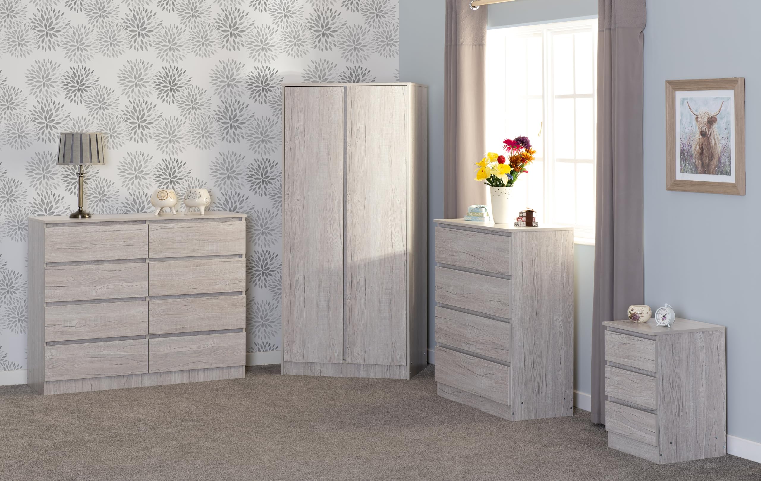 Seconique Malvern 3 Door Wardrobe in Urban Snow
