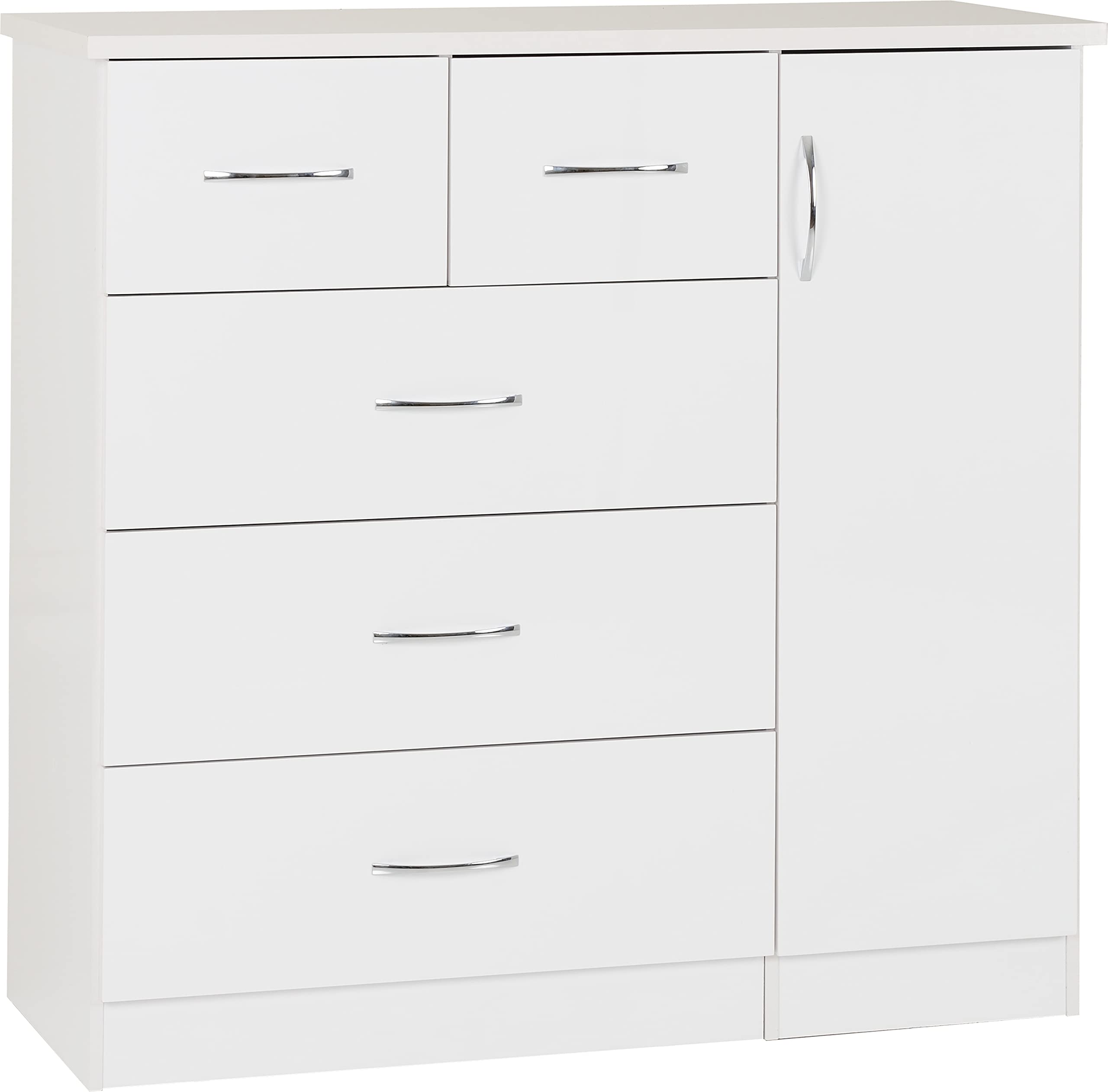 Seconique Nevada 5 Drawer Low Wardrobe, Engineered Wood