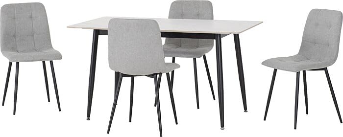 Fenton Dining Set with 4 Chairs Grey | Light Grey