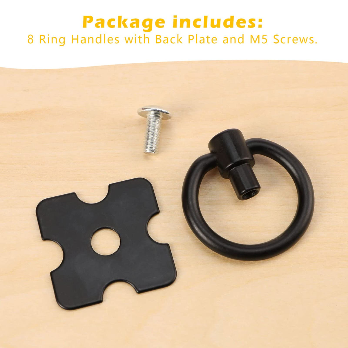 LQKYWNA 8 PCS Black Drawer Handles, Vintage Drawer Knobs Pulls Handles with Mounting Screws, Black Knobs for Cupboards