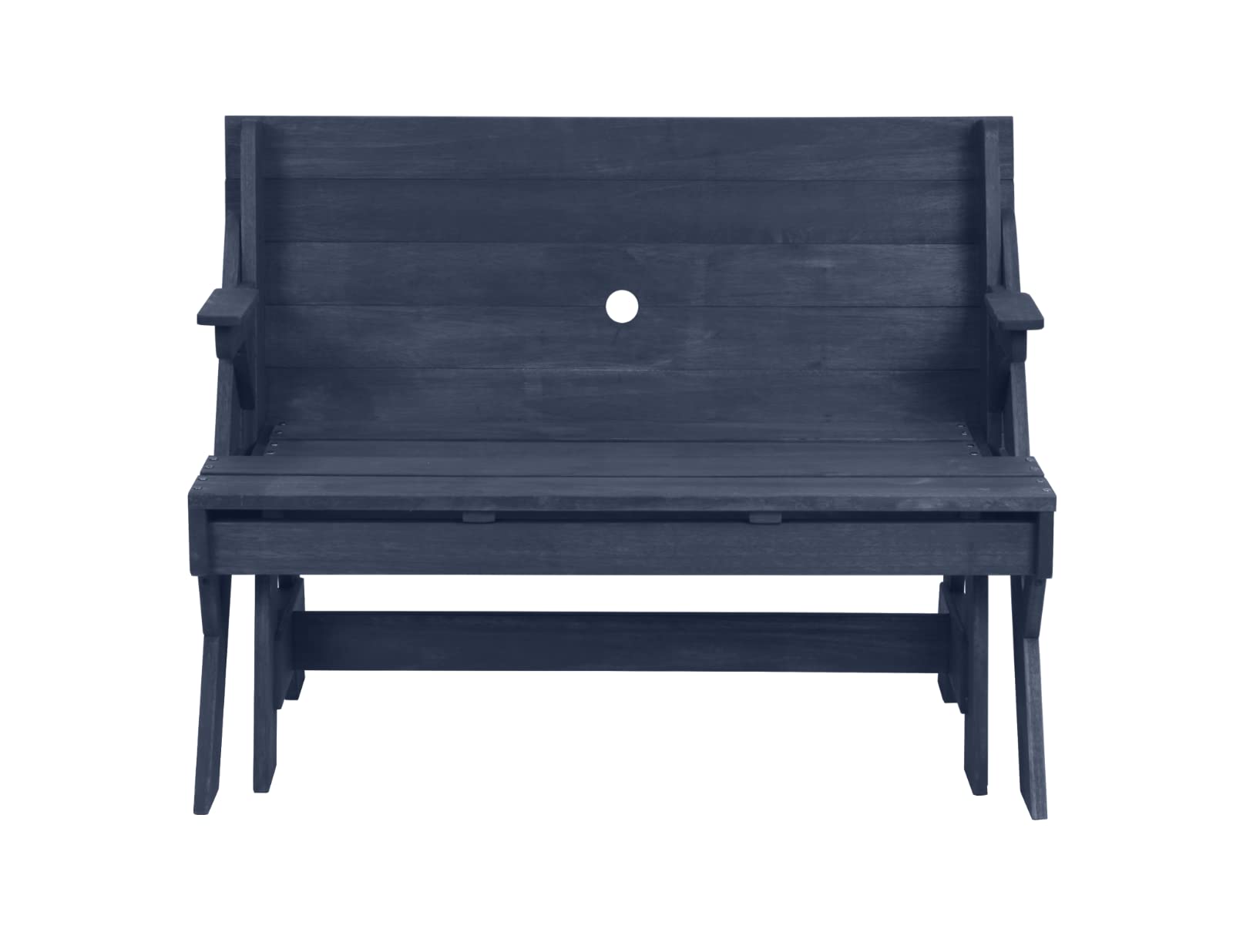 Furniture 321 Garden Hardwood Convertible Folding Picnic Table Bench 2 in 1 Made from Eucalyptus Wood in Blue
