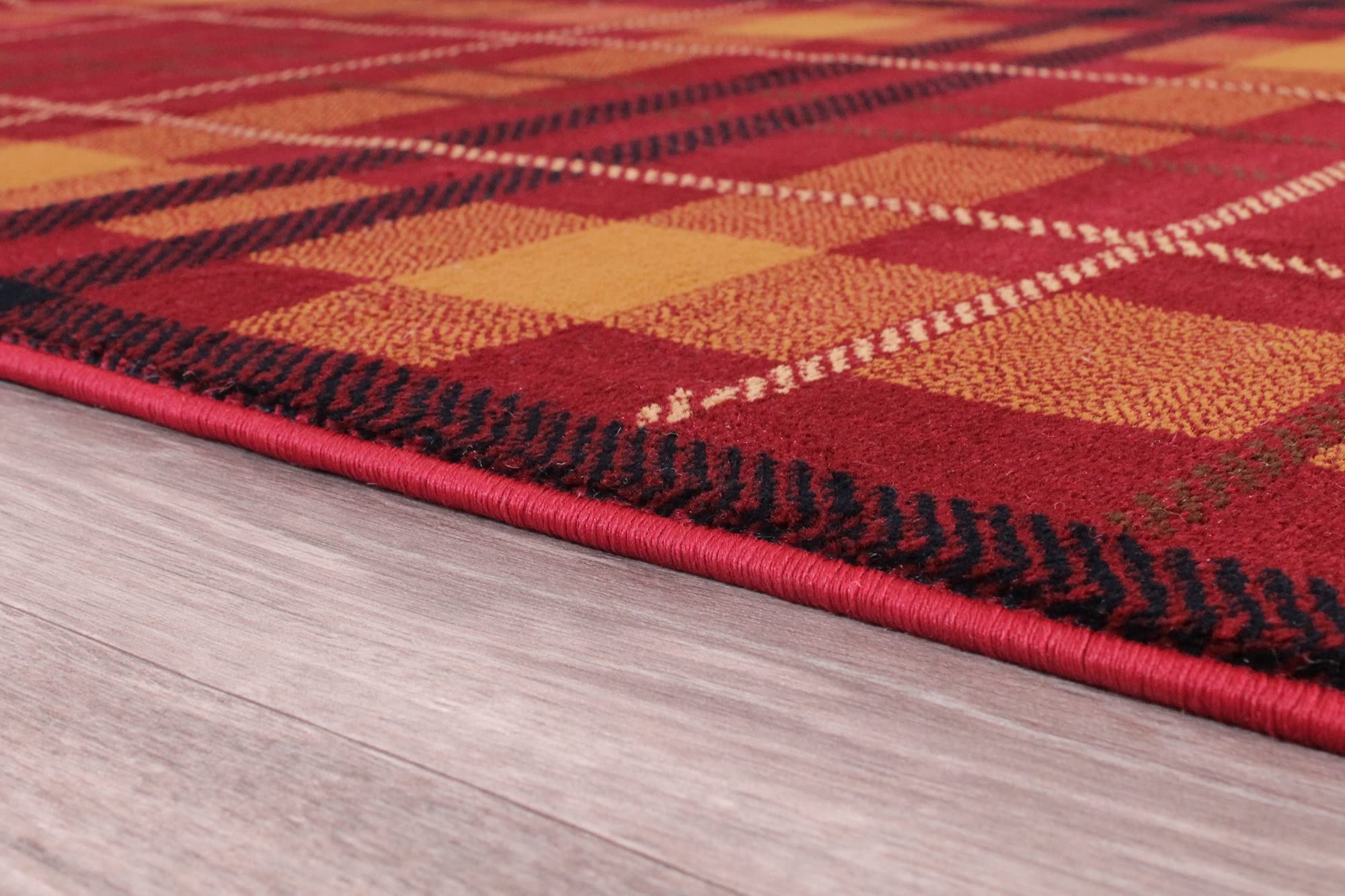 Highland Tartan Rug for Living Room Bedroom Check Quality Rug