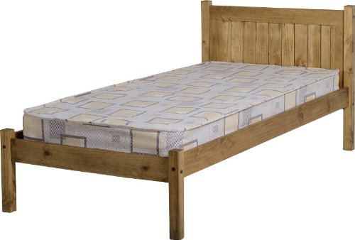 Corona Scroll 4'6 Double Bed Frame Solid Pine Distressed Waxed Finish